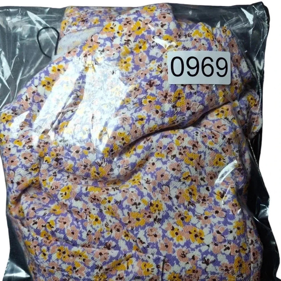 Zara Short Sleeve Crop Button Down Floral Top Purple White Size 13-14 years - Picture 12 of 12